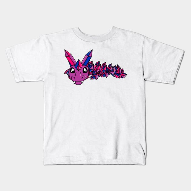 Bisexual Pride Fidget Crystal Dragon Kids T-Shirt by SentABearToSpace 